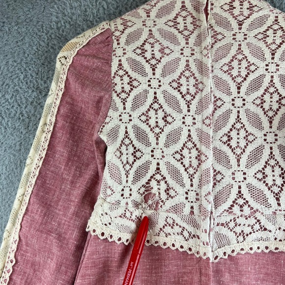 Vintage 1969 Gunne Sax Black Label Pink Lace Renaissance Dress size 7 - Picture 14 of 16